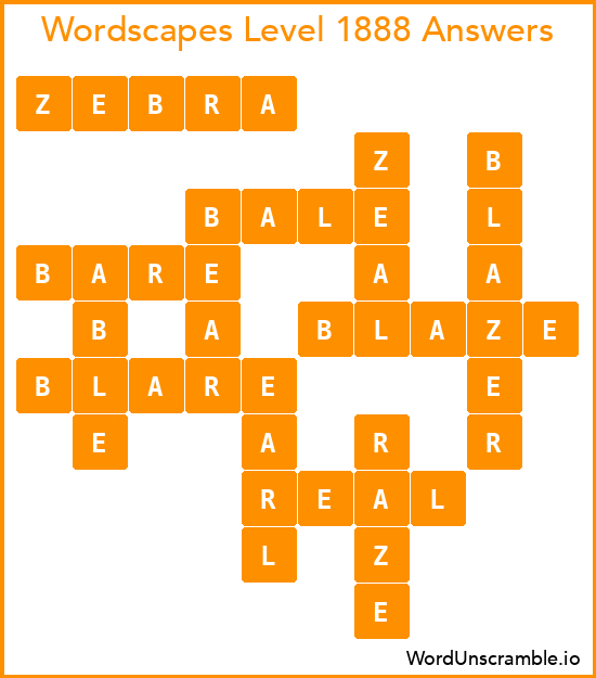 Wordscapes Level 1888 Answers