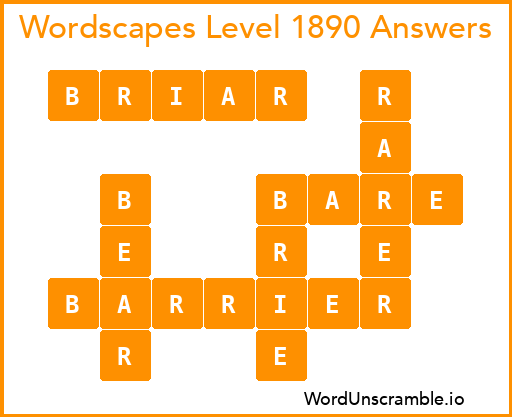 Wordscapes Level 1890 Answers