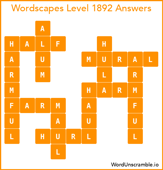 Wordscapes Level 1892 Answers