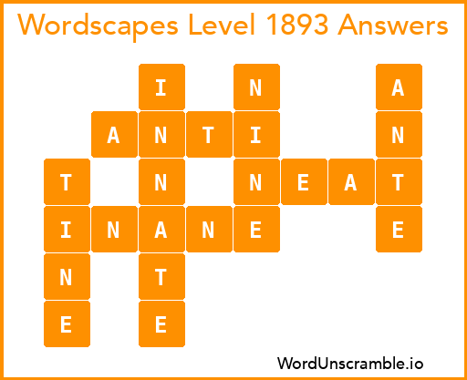 Wordscapes Level 1893 Answers