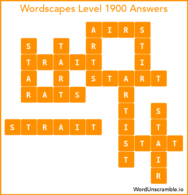 Wordscapes Level 1900 Answers