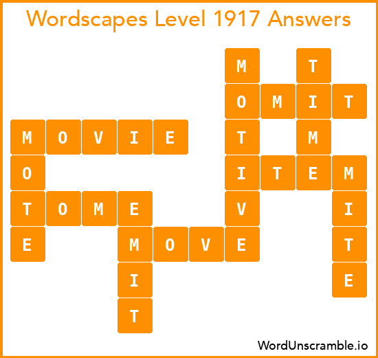 Wordscapes Level 1917 Answers