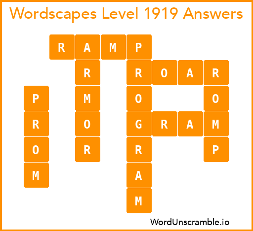 Wordscapes Level 1919 Answers