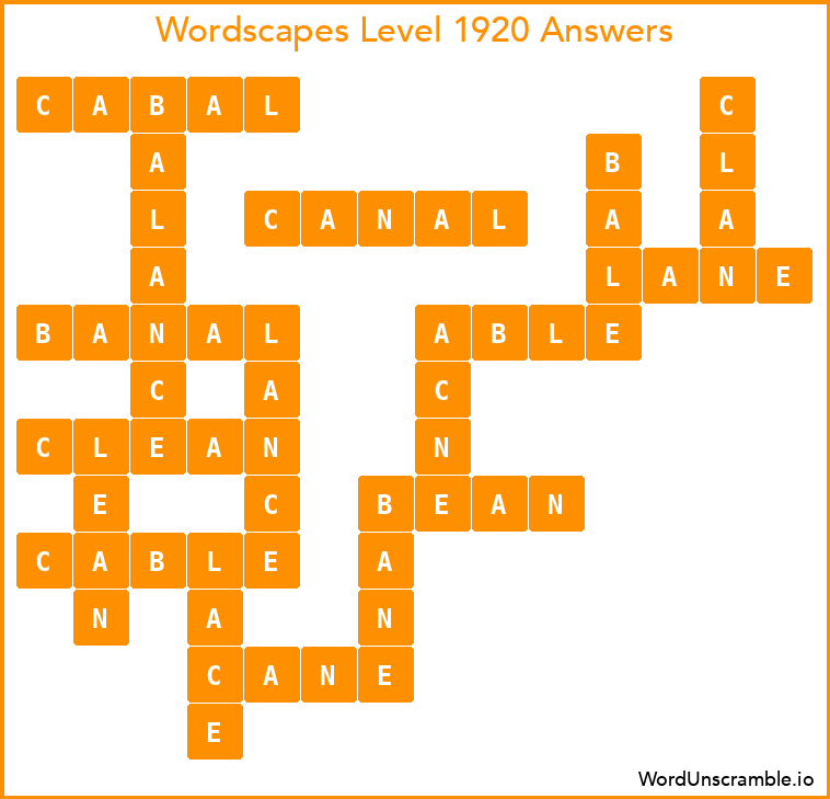 Wordscapes Level 1920 Answers
