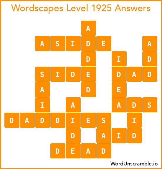 Wordscapes Level 1925 Answers
