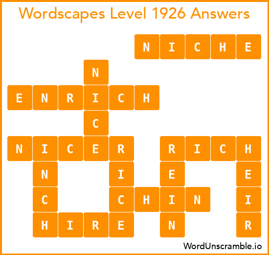 Wordscapes Level 1926 Answers