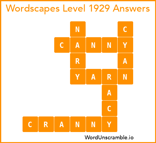 Wordscapes Level 1929 Answers