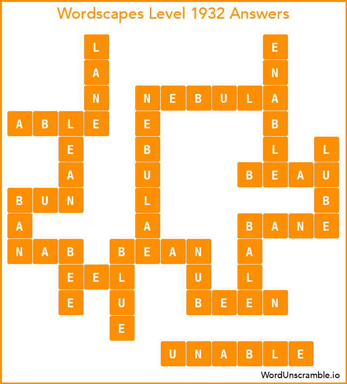 Wordscapes Level 1932 Answers
