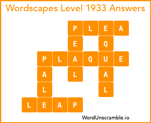 Wordscapes Level 1933 Answers