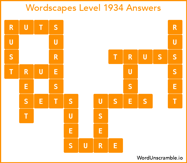 Wordscapes Level 1934 Answers