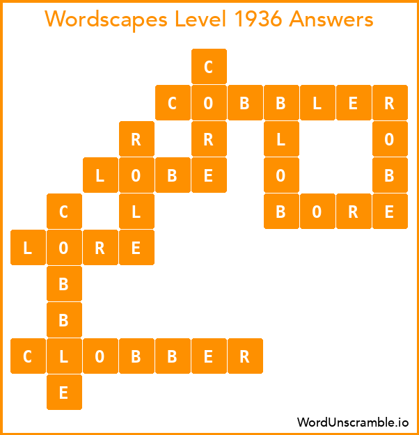 Wordscapes Level 1936 Answers