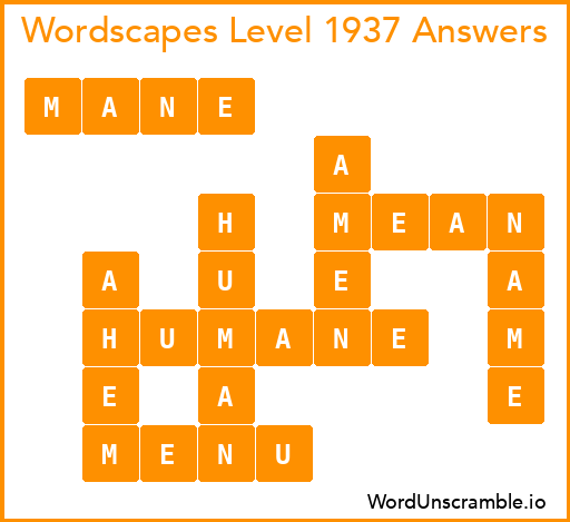 Wordscapes Level 1937 Answers