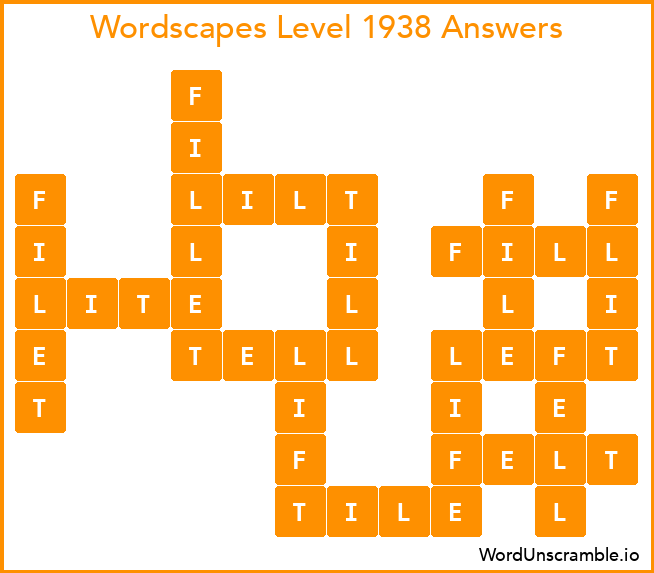 Wordscapes Level 1938 Answers