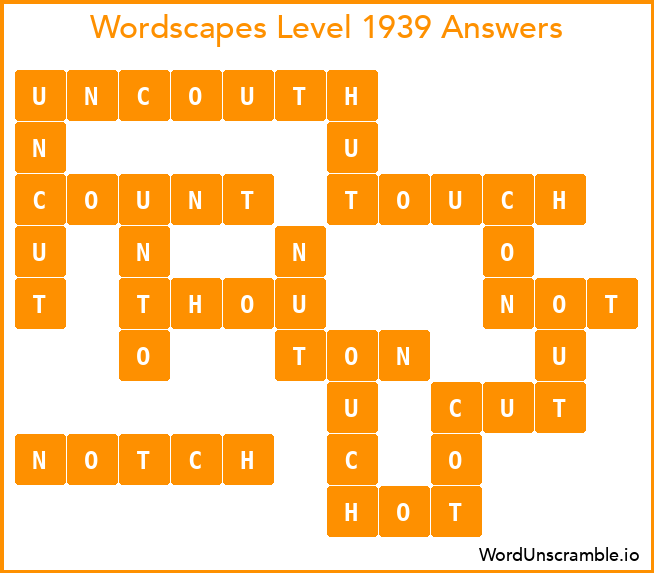 Wordscapes Level 1939 Answers