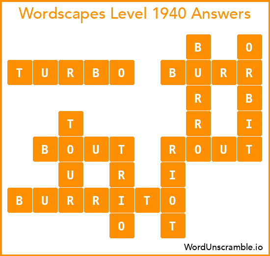 Wordscapes Level 1940 Answers