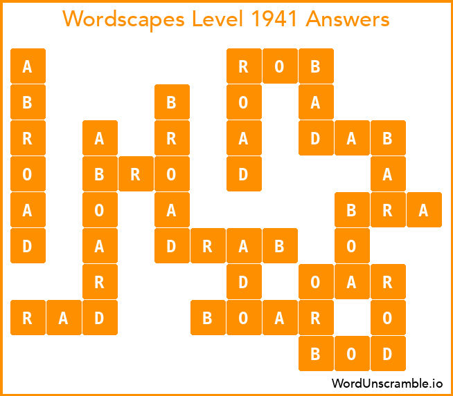 Wordscapes Level 1941 Answers