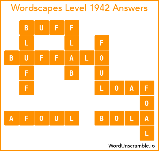 Wordscapes Level 1942 Answers