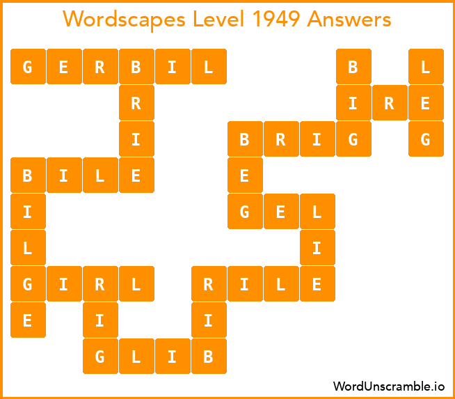 Wordscapes Level 1949 Answers
