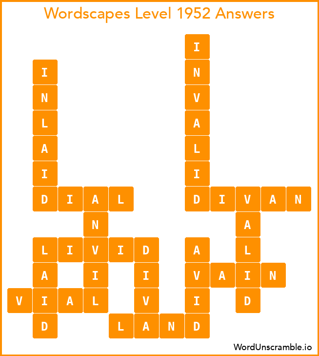 Wordscapes Level 1952 Answers