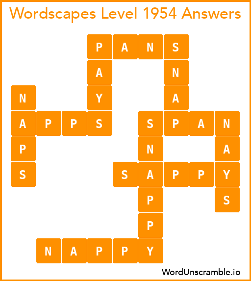 Wordscapes Level 1954 Answers