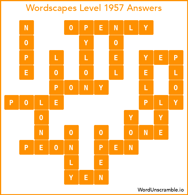 Wordscapes Level 1957 Answers