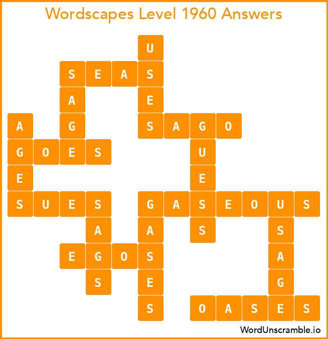 Wordscapes Level 1960 Answers