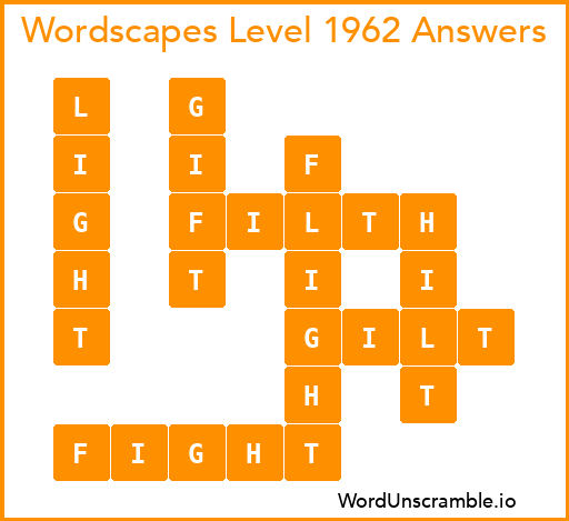 Wordscapes Level 1962 Answers
