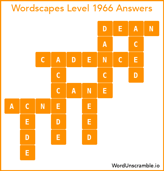 Wordscapes Level 1966 Answers