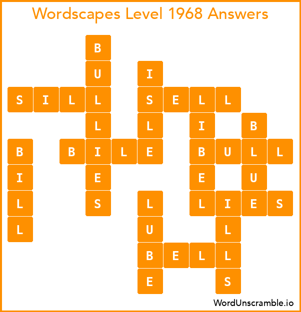 Wordscapes Level 1968 Answers