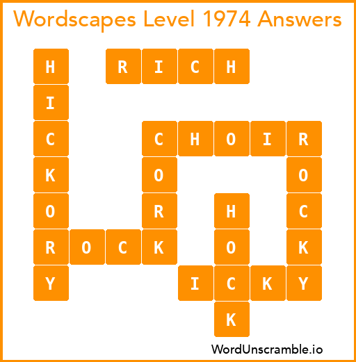 Wordscapes Level 1974 Answers