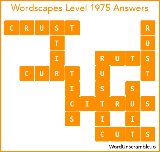 Wordscapes Level 1975 Answers