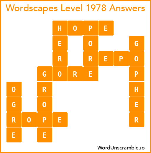 Wordscapes Level 1978 Answers