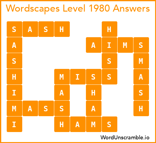 Wordscapes Level 1980 Answers