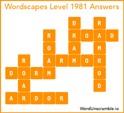 Wordscapes Level 1981 Answers