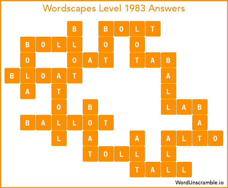Wordscapes Level 1983 Answers