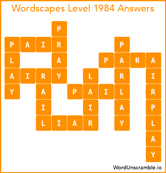 Wordscapes Level 1984 Answers