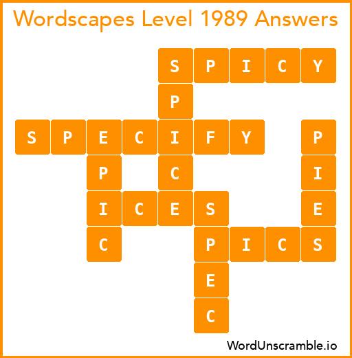Wordscapes Level 1989 Answers