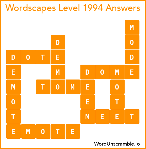 Wordscapes Level 1994 Answers