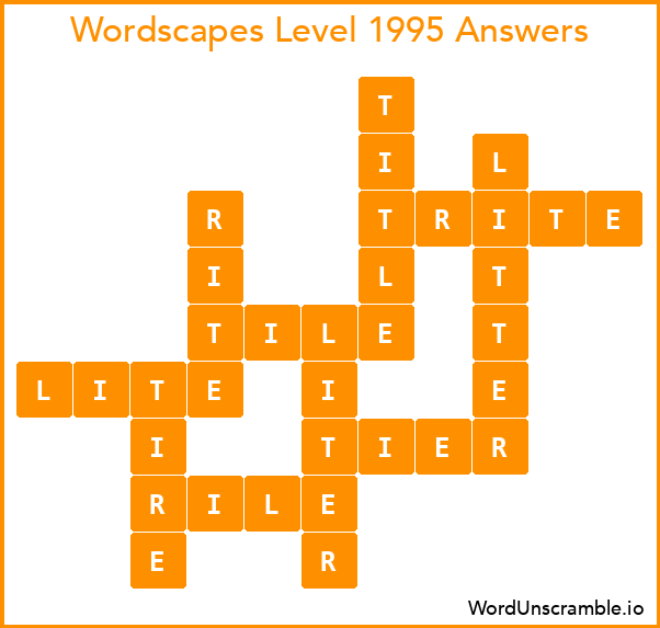 Wordscapes Level 1995 Answers