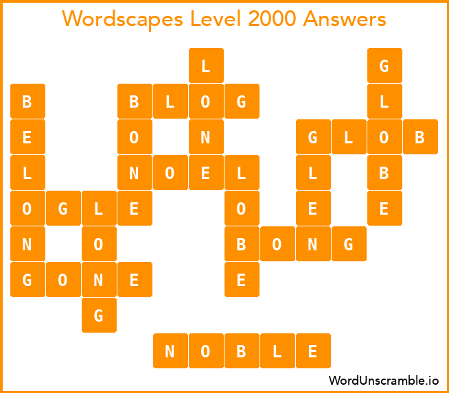 Wordscapes Level 2000 Answers