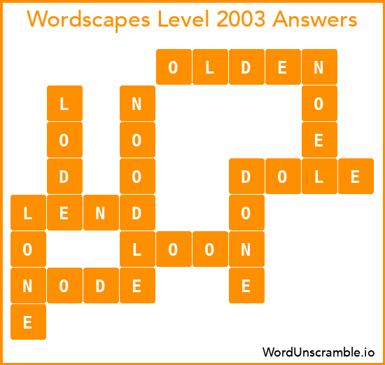 Wordscapes Level 2003 Answers