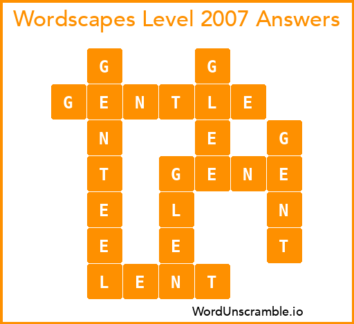 Wordscapes Level 2007 Answers