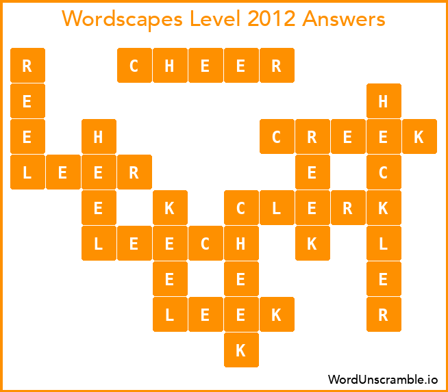 Wordscapes Level 2012 Answers