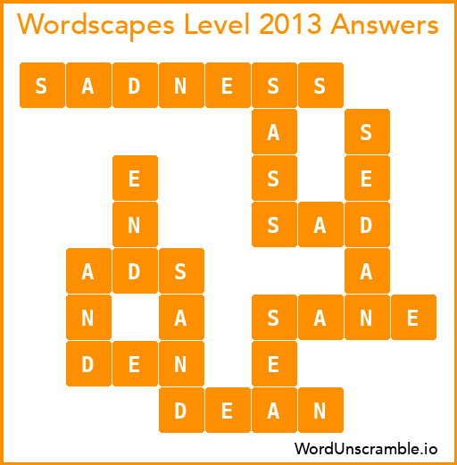 Wordscapes Level 2013 Answers