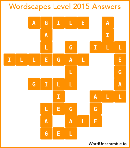 Wordscapes Level 2015 Answers