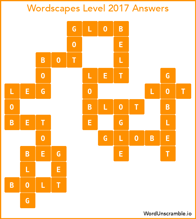 Wordscapes Level 2017 Answers