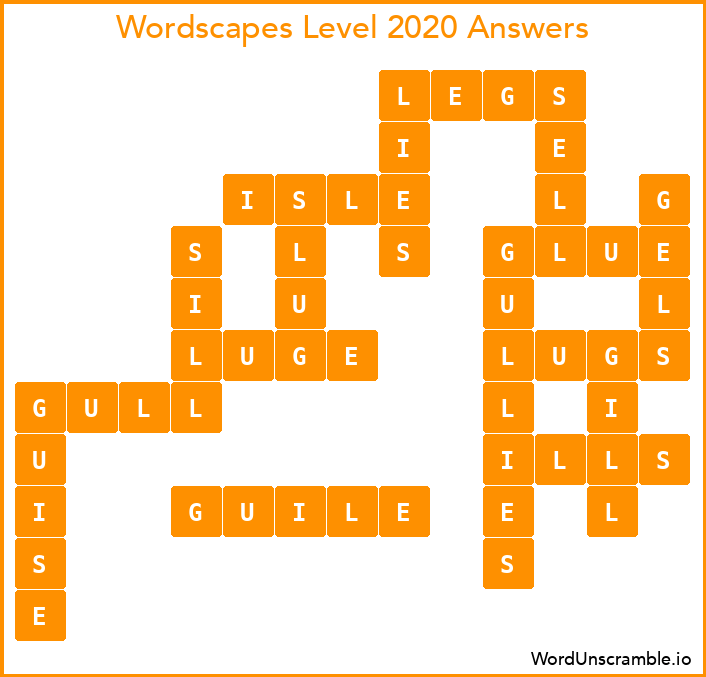 Wordscapes Level 2020 Answers