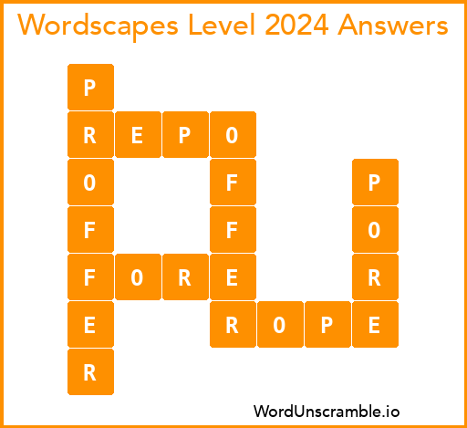 Wordscapes Level 2024 Answers