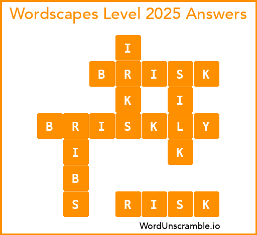 Wordscapes Level 2025 Answers