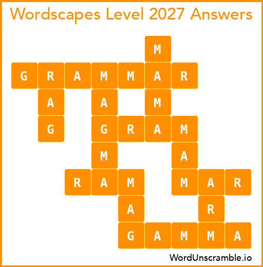 Wordscapes Level 2027 Answers